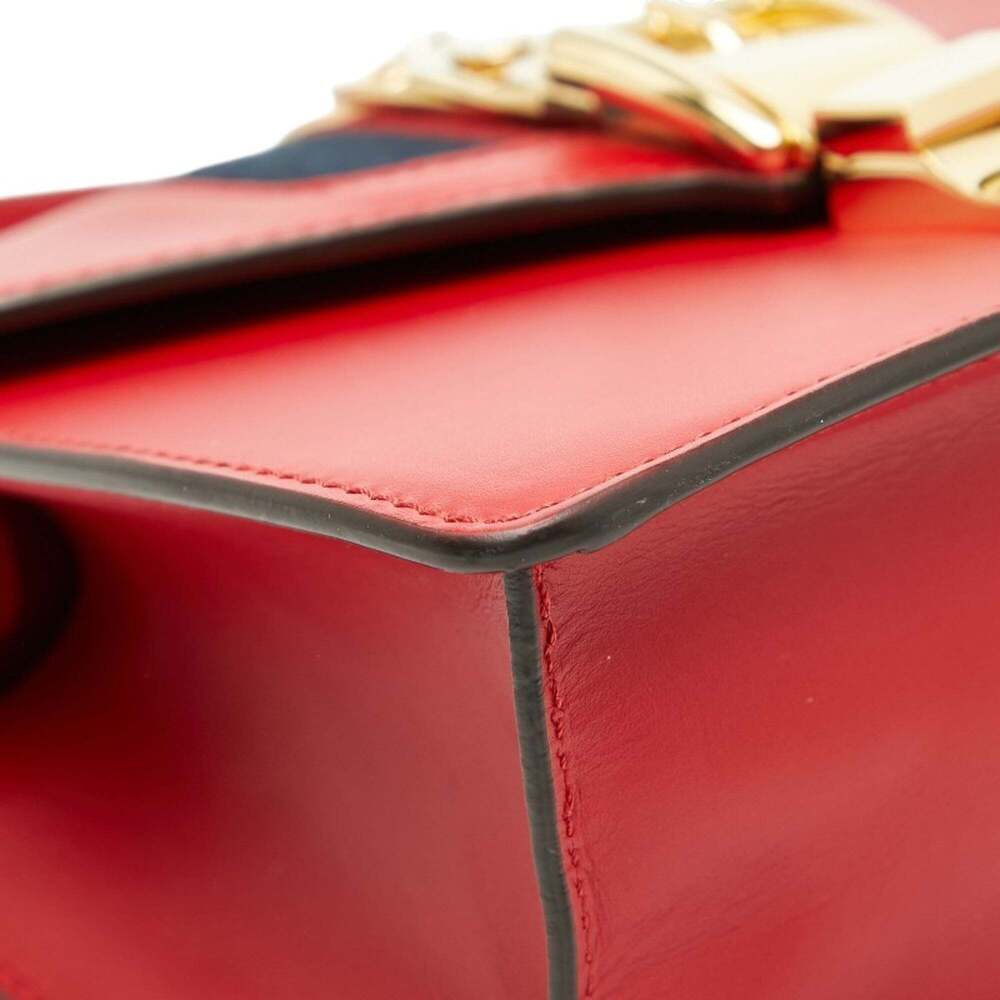 GUCCI Red Leather Sylvie Shoulder Bag - Picture 5 of 12